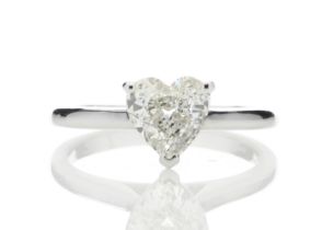 18ct White Gold Single Stone Heart Cut Diamond Ring 1.04 Carats - Valued By IDI £18,000.00 - A