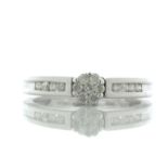 18ct White Gold Single Stone With Stone Set Shoulders Diamond Ring 0.40 Carats - Valued By AGI £1,