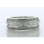 10ct White Gold Semi Eternity Diamond Ring 1.00 Carats - Valued By AGI £5,995.00 - Nine princess cut