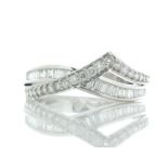 18ct White Gold Ladies Dress Diamond Ring 0.75 Carats - Valued By AGI £2,440.00 - A single row of