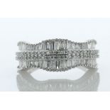 10ct White Gold Diamond Semi Eternity Wave Ring 1.00 Carats - Valued By AGI £4,950.00 - A double row