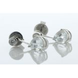 18ct White Gold Diamond And Aqua Marine Drop Earrings (AM1.36) 0.16 Carats - Valued By AGI £3,250.00