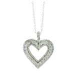 10ct Gold Heart Diamond Pendant 1.50 Carats - Valued By AGI £3,825.00 - Three concentric heart