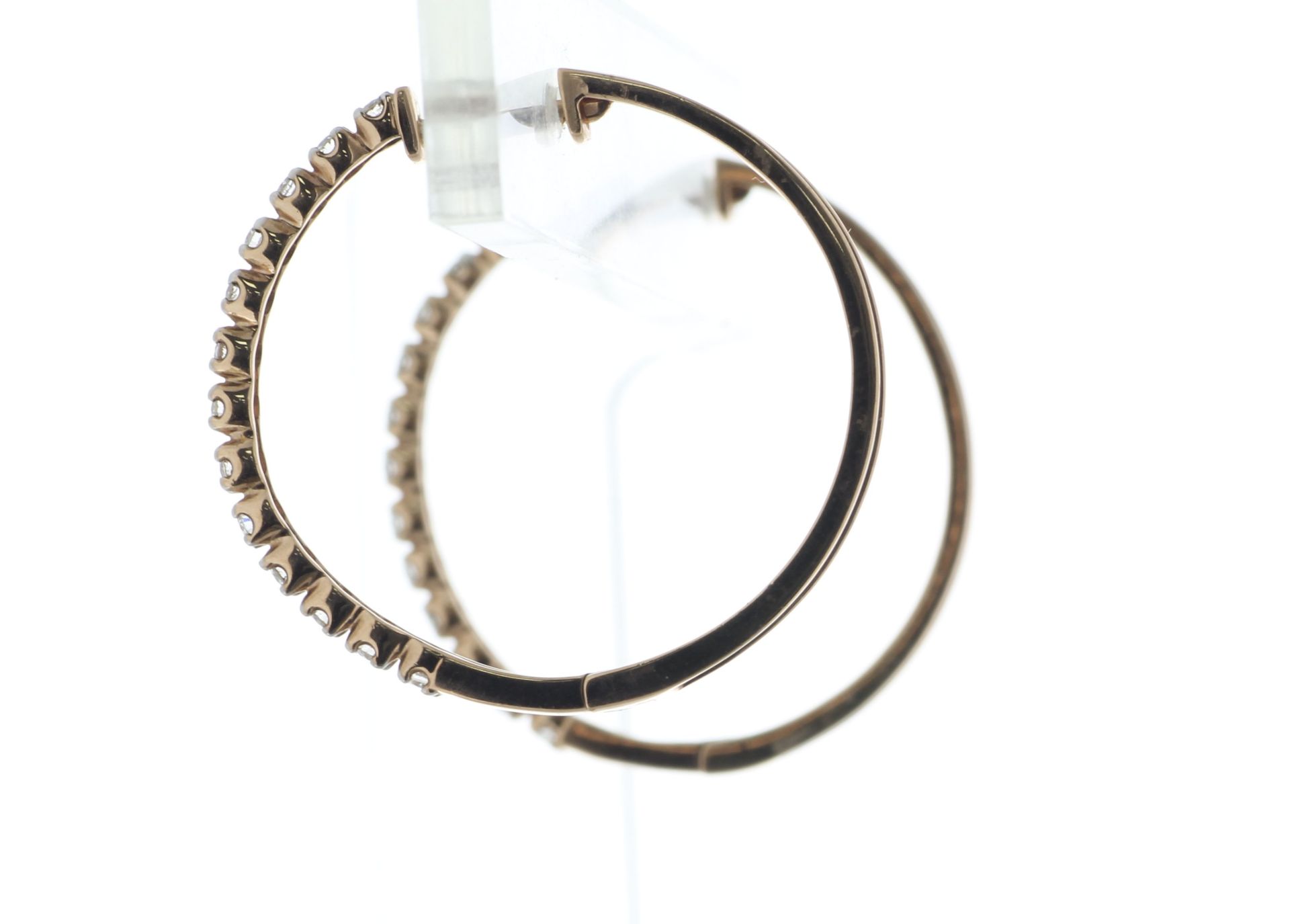 10ct Rose Gold Diamond Hoop Earrings 0.50 Carats - Valued By AGI £2,980.00 - These gorgeous 10ct - Image 4 of 5