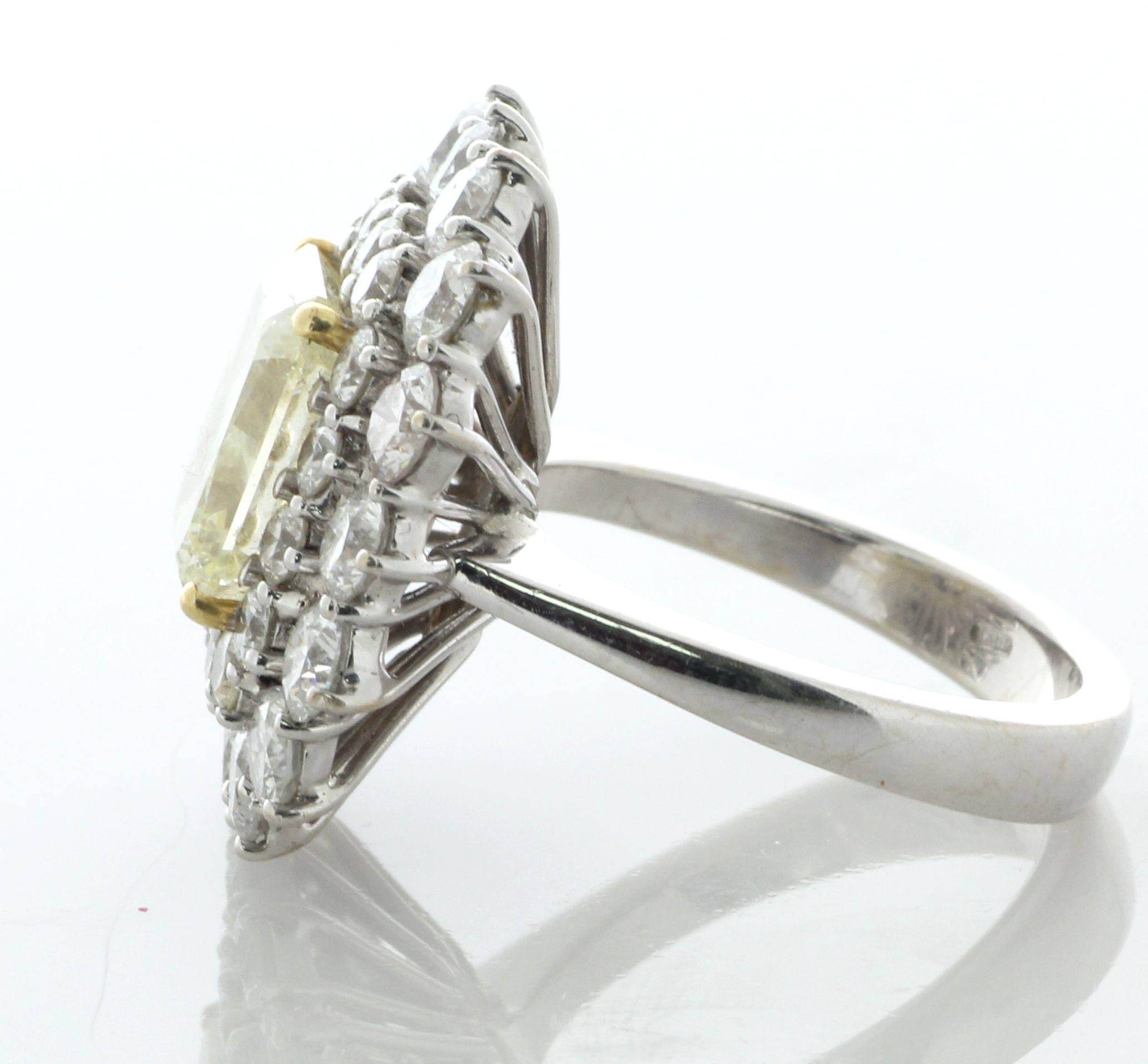 18ct White Gold Radiant Cut Fancy Cluster Diamond Ring (4.58) 2.88 Carats - Valued By AGI £118,725. - Image 4 of 8