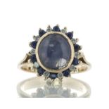 18ct Yellow Gold Oval Cluster Diamond And Sapphire Ring (S4.00) 0.10 Carats - Valued By AGI £4,950.