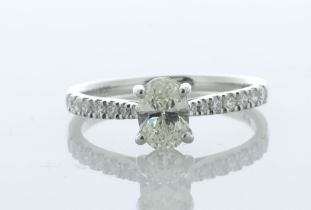 Platinum Oval Diamond Ring With Diamond Set Shoulders 1.05 Carats - Valued By AGI £8,973.00 - A