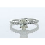 Platinum Oval Diamond Ring With Diamond Set Shoulders 1.05 Carats - Valued By AGI £8,973.00 - A