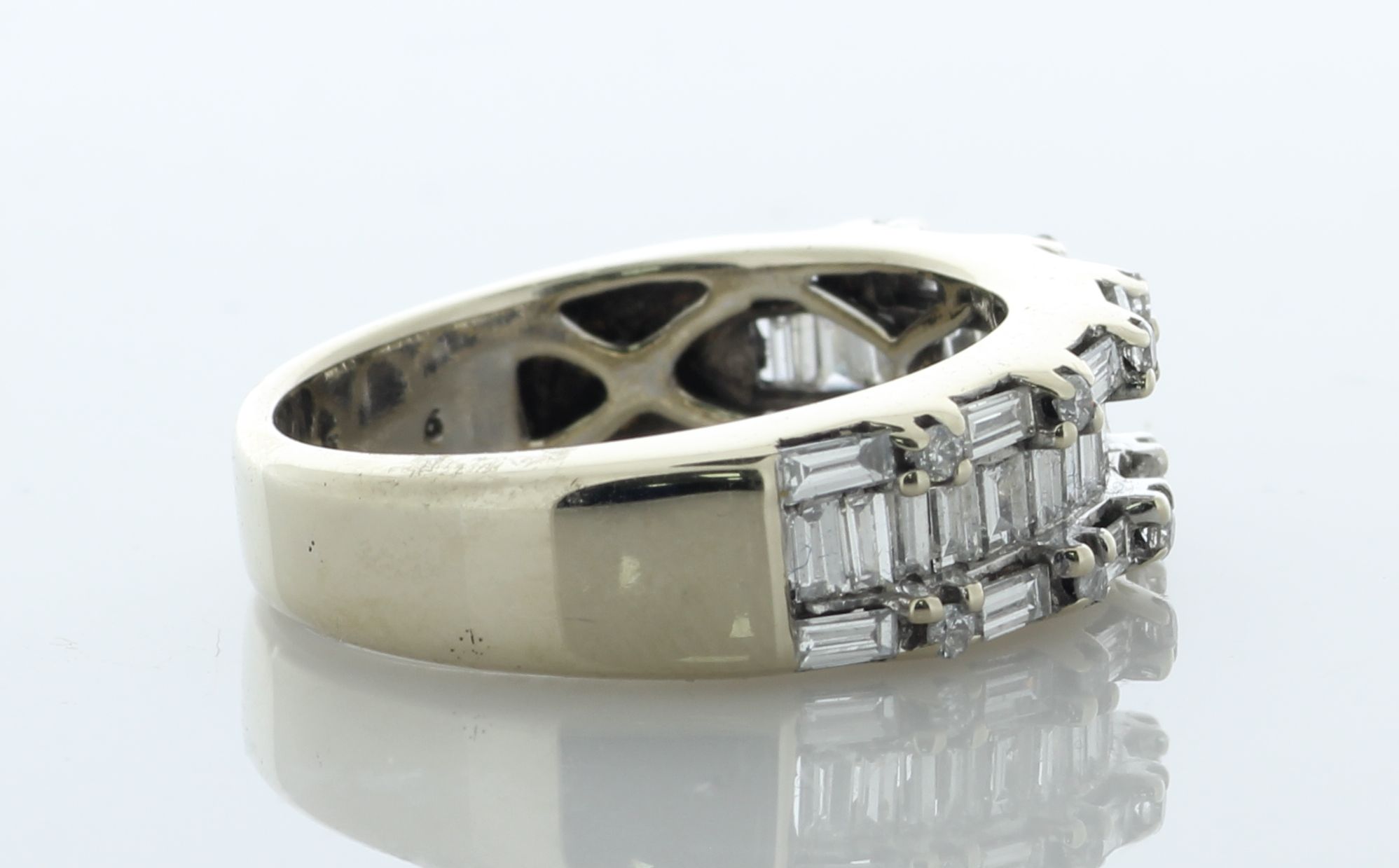 18ct White Gold Diamond Ring 1.02 Carats - Valued By AGI £3,775.00 - Twenty one channel set baguette - Image 3 of 5