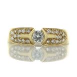 9ct Yellow Gold Ladies Dress Diamond Ring (0.20) 0.44 Carats - Valued By AGI £1,385.00 - A sparkling