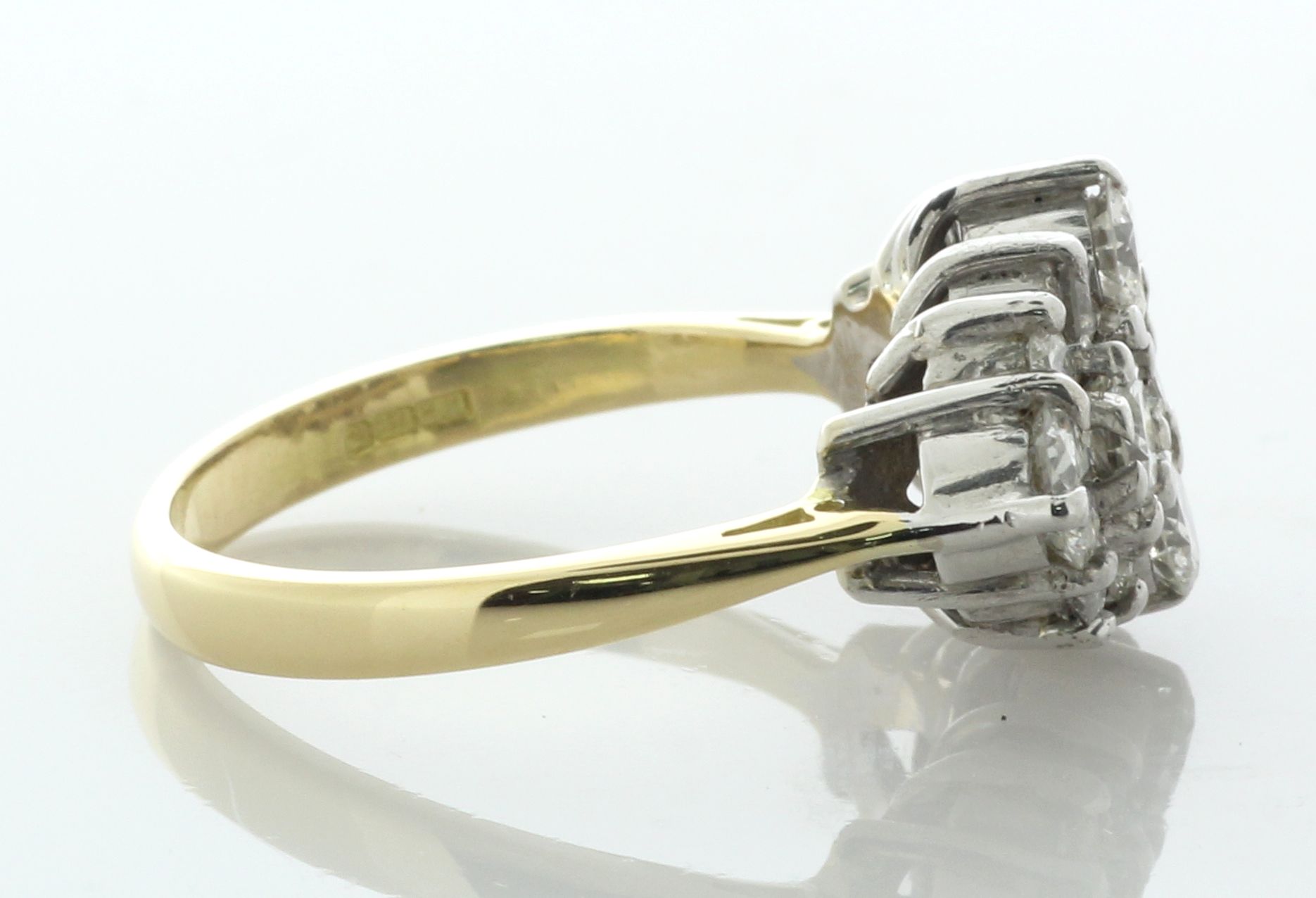 18ct Yellow Gold Boat Shape Cluster Diamond Ring 2.00 Carats - Valued By AGI £6,655.00 - The top - Image 3 of 6