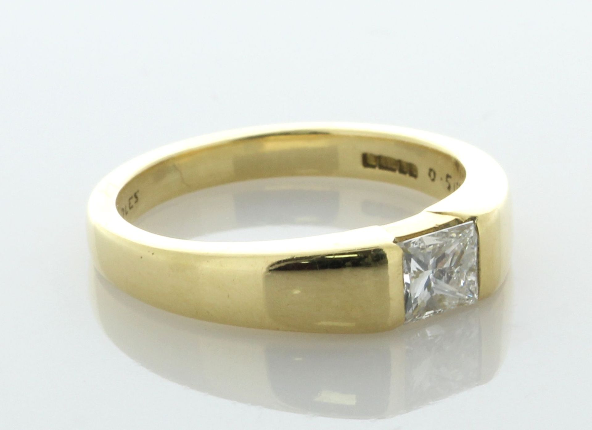 18ct Yellow Gold BOODLES Princess Cut Diamond Ring 0.51 Carats - Valued By AGI £5,100.00 - - Image 2 of 7