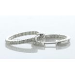 10ct Gold Diamond Hoop Earrings 1.50 Carats - Valued By AGI £4,915.00 - A gorgeous pair of diamond