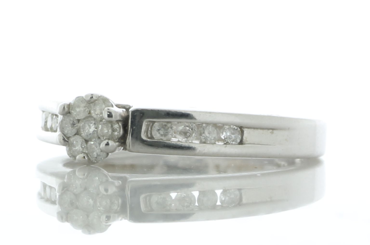 18ct White Gold Single Stone With Stone Set Shoulders Diamond Ring 0.40 Carats - Valued By AGI £1, - Image 2 of 4