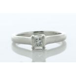 Platinum Solitaire Diamond Ring 0.35 Carats - Valued By AGI £3,995.00 - One natural princess cut
