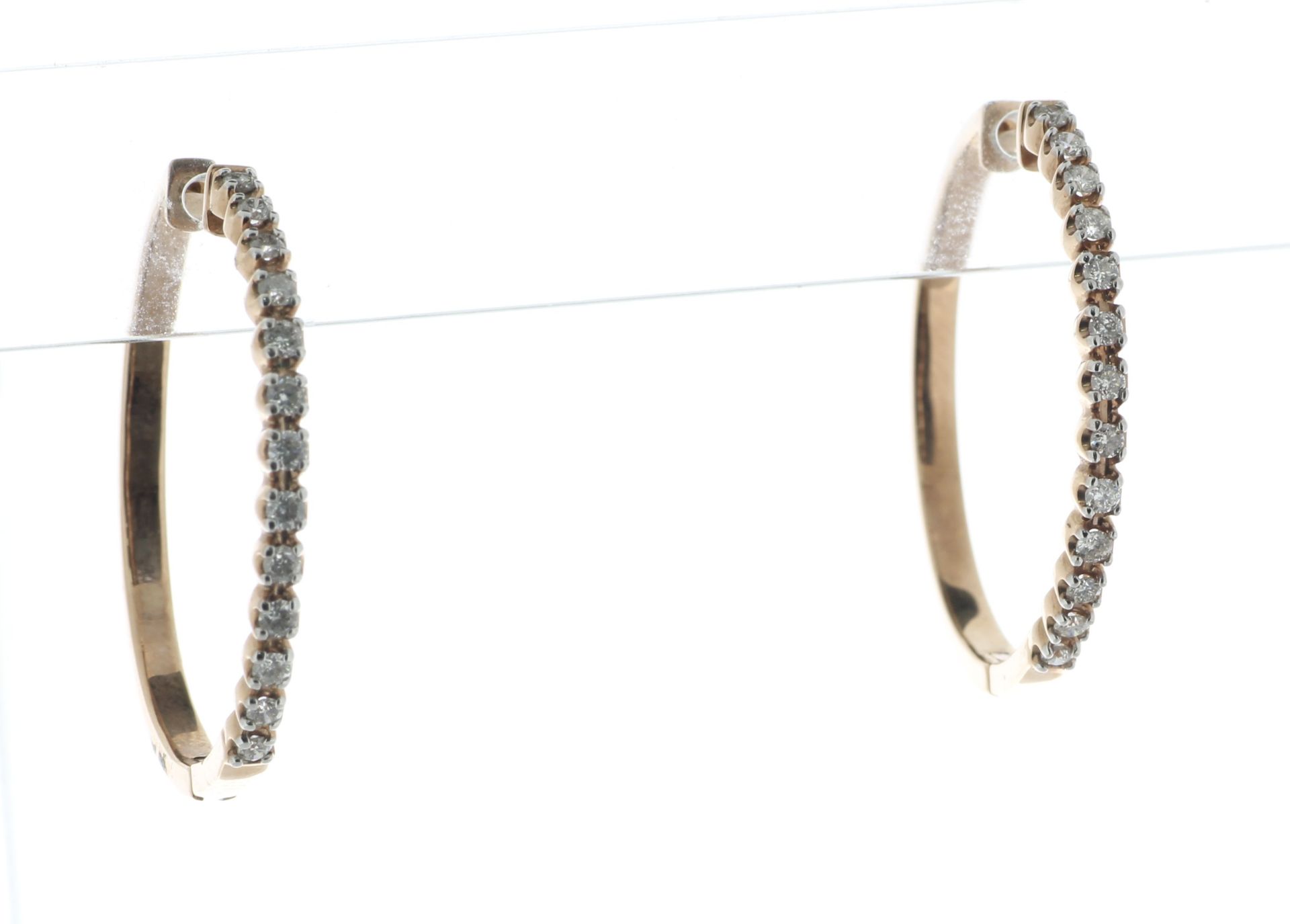 10ct Rose Gold Diamond Hoop Earrings 0.50 Carats - Valued By AGI £2,855.00 - These gorgeous 10ct - Image 3 of 5