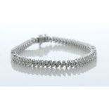 10ct White Gold Diamond Tennis Style Bracelet 5.00 Carats - Valued By AGI £11,950.00 - Sixty six