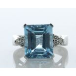9ct White Gold Diamond And Blue Topaz Ring (T6.00) 0.18 Carats - Valued By AGI £3,995.00 - A