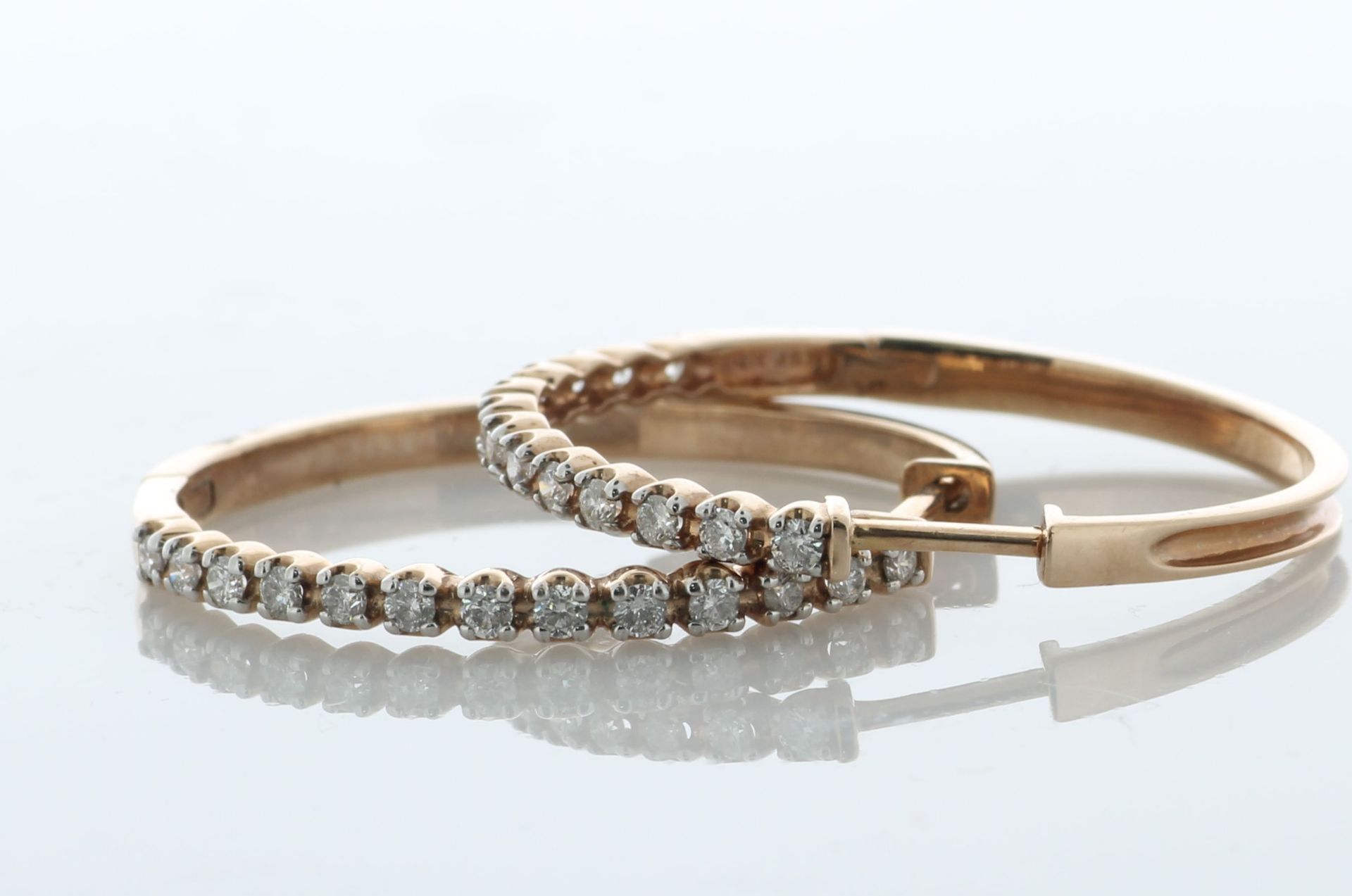 10ct Rose Gold Diamond Hoop Earrings 0.50 Carats - Valued By AGI £2,855.00 - These gorgeous 10ct