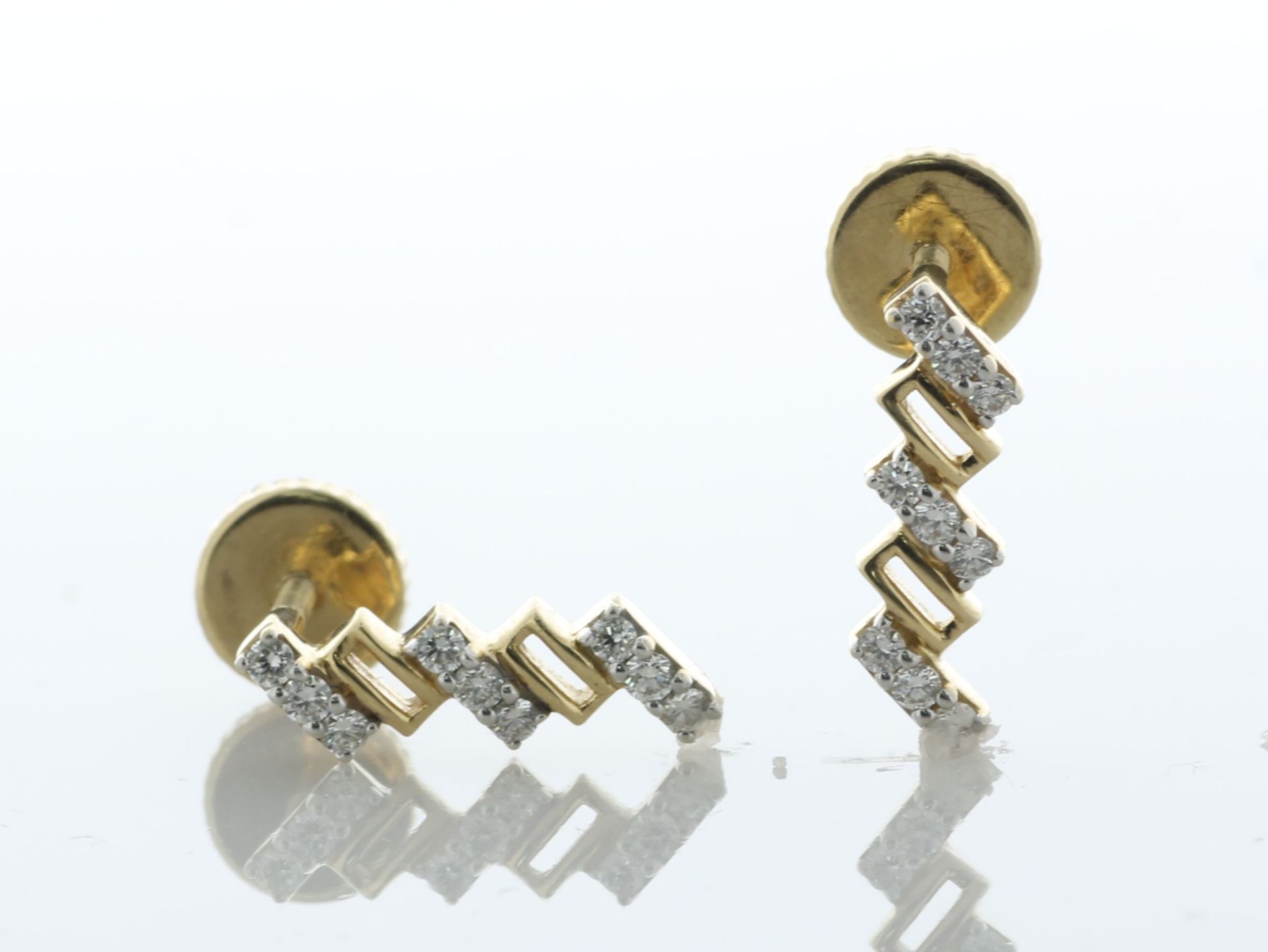 18ct Yellow Gold Diamond Necklace And Earrings Set 0.50 Carats - Valued By AGI £7,500.00 - A - Image 2 of 3