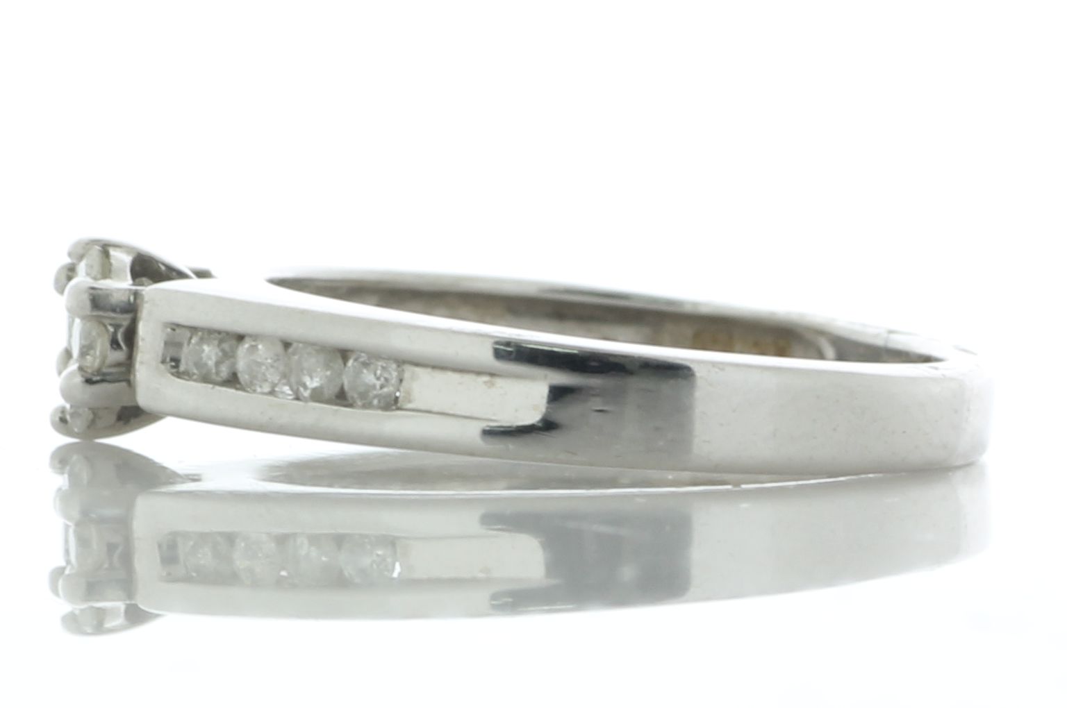 18ct White Gold Single Stone With Stone Set Shoulders Diamond Ring 0.40 Carats - Valued By AGI £1, - Image 3 of 4