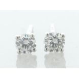 18ct White Gold Single Stone Diamond Stud Earring 0.30 Carats - Valued By AGI £1,875.00 - Two