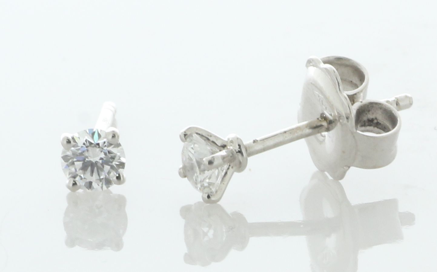 18ct White Gold Single Stone Diamond Stud Earring 0.30 Carats - Valued By AGI £1,875.00 - Two - Image 2 of 6