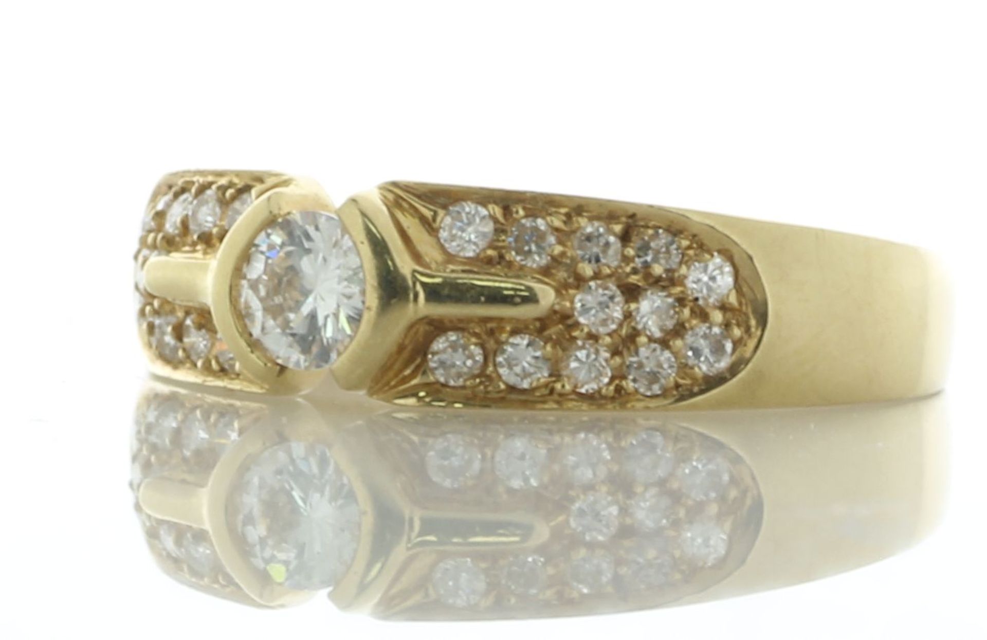 9ct Yellow Gold Ladies Dress Diamond Ring (0.20) 0.44 Carats - Valued By AGI £1,385.00 - A sparkling - Image 2 of 4