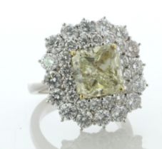 18ct White Gold Radiant Cut Fancy Cluster Diamond Ring (4.58) 2.88 Carats - Valued By AGI £118,725.