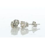 10ct Gold Single Stone Diamond Earring 1.00 Carats - Valued By AGI £6,203.00 - Two round brilliant