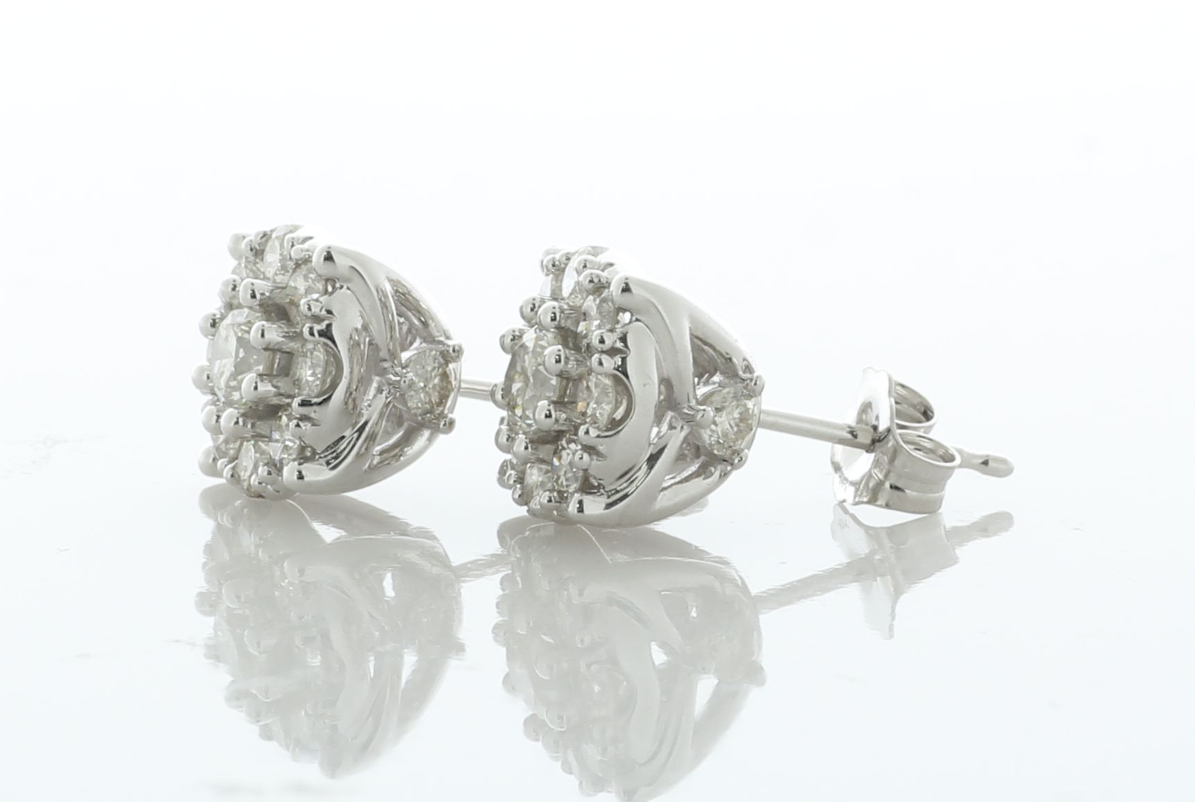10ct Gold Ladies Cluster Diamond Earring 1.50 Carats - Valued By AGI £3,950.00 - Each of these - Image 2 of 3