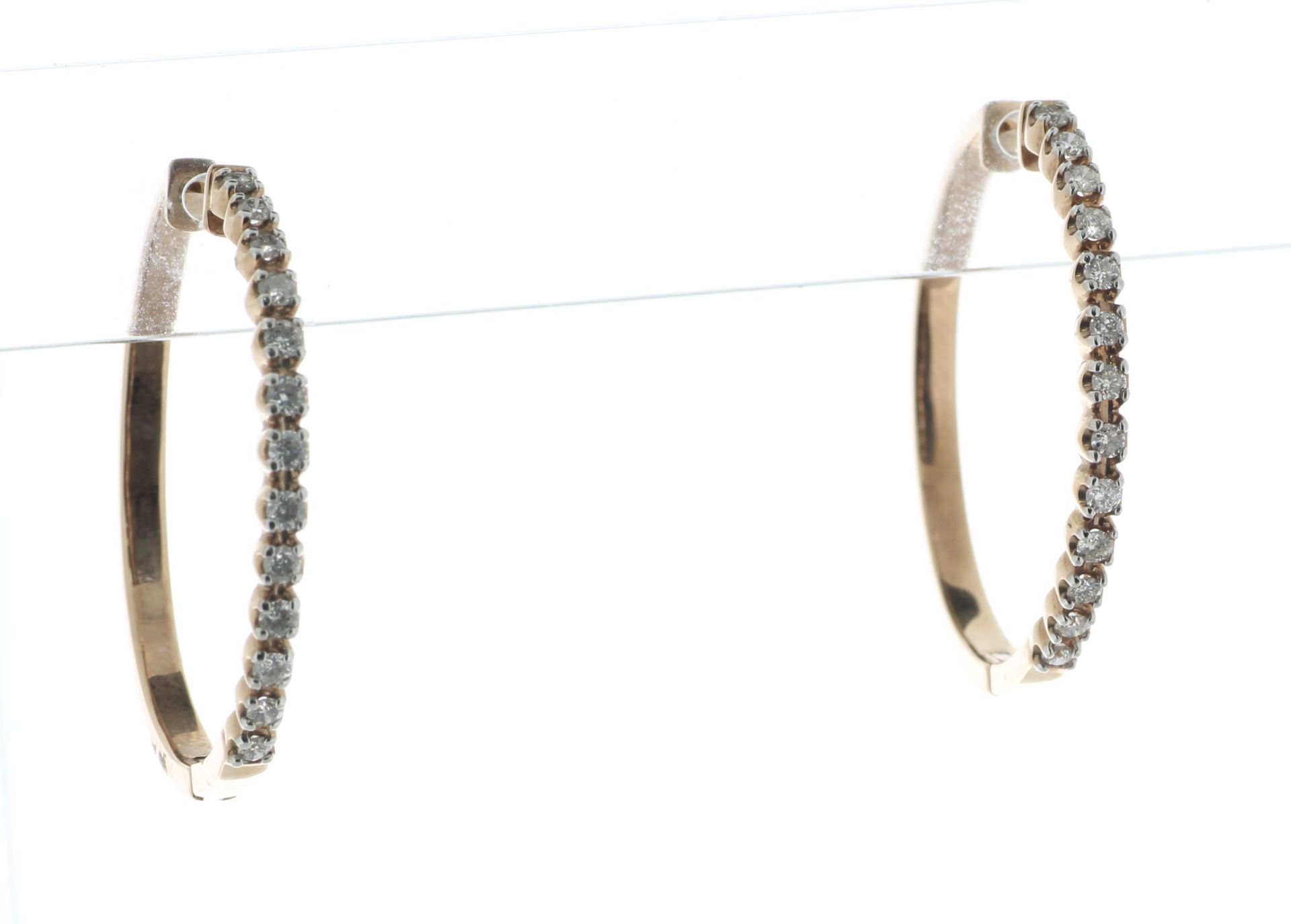 10ct Rose Gold Diamond Hoop Earrings 0.50 Carats - Valued By AGI £2,980.00 - These gorgeous 10ct - Image 3 of 5