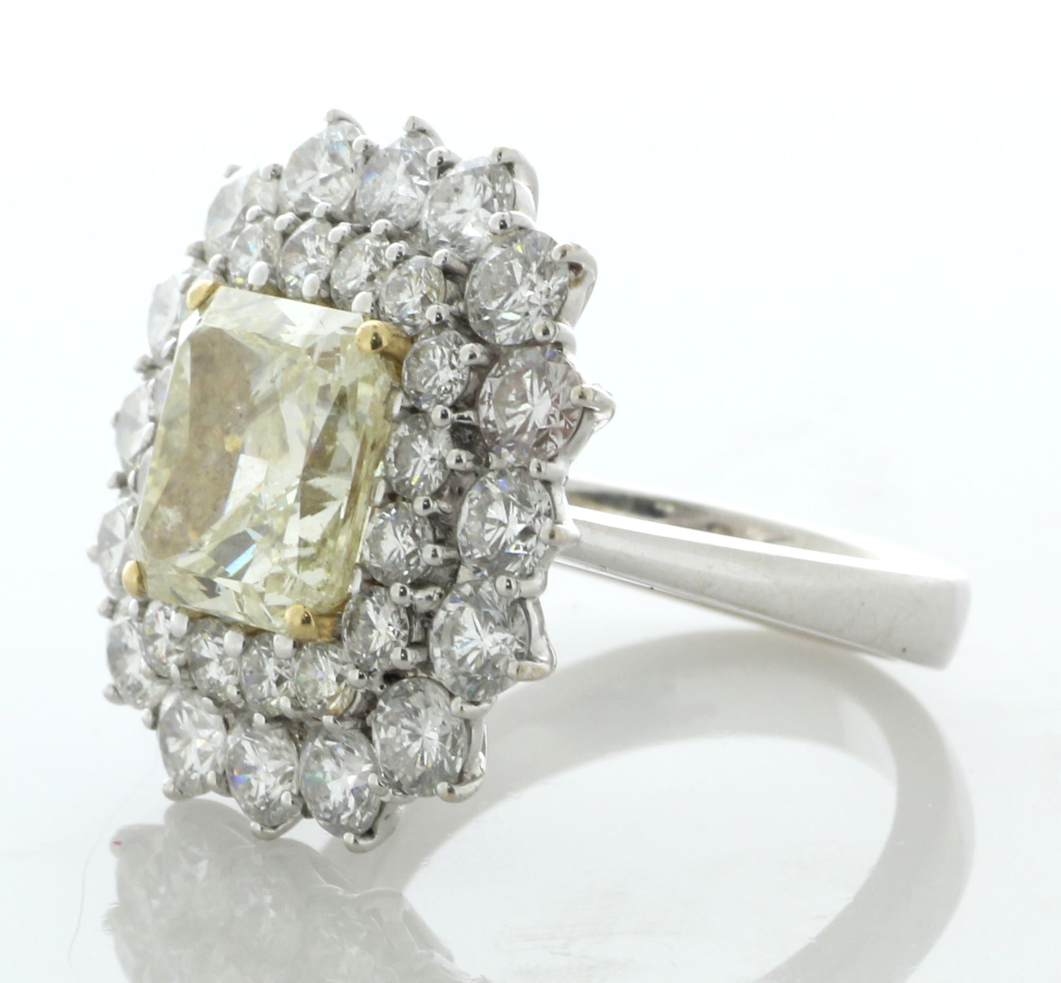 18ct White Gold Radiant Cut Fancy Cluster Diamond Ring (4.58) 2.88 Carats - Valued By AGI £118,725. - Image 3 of 8