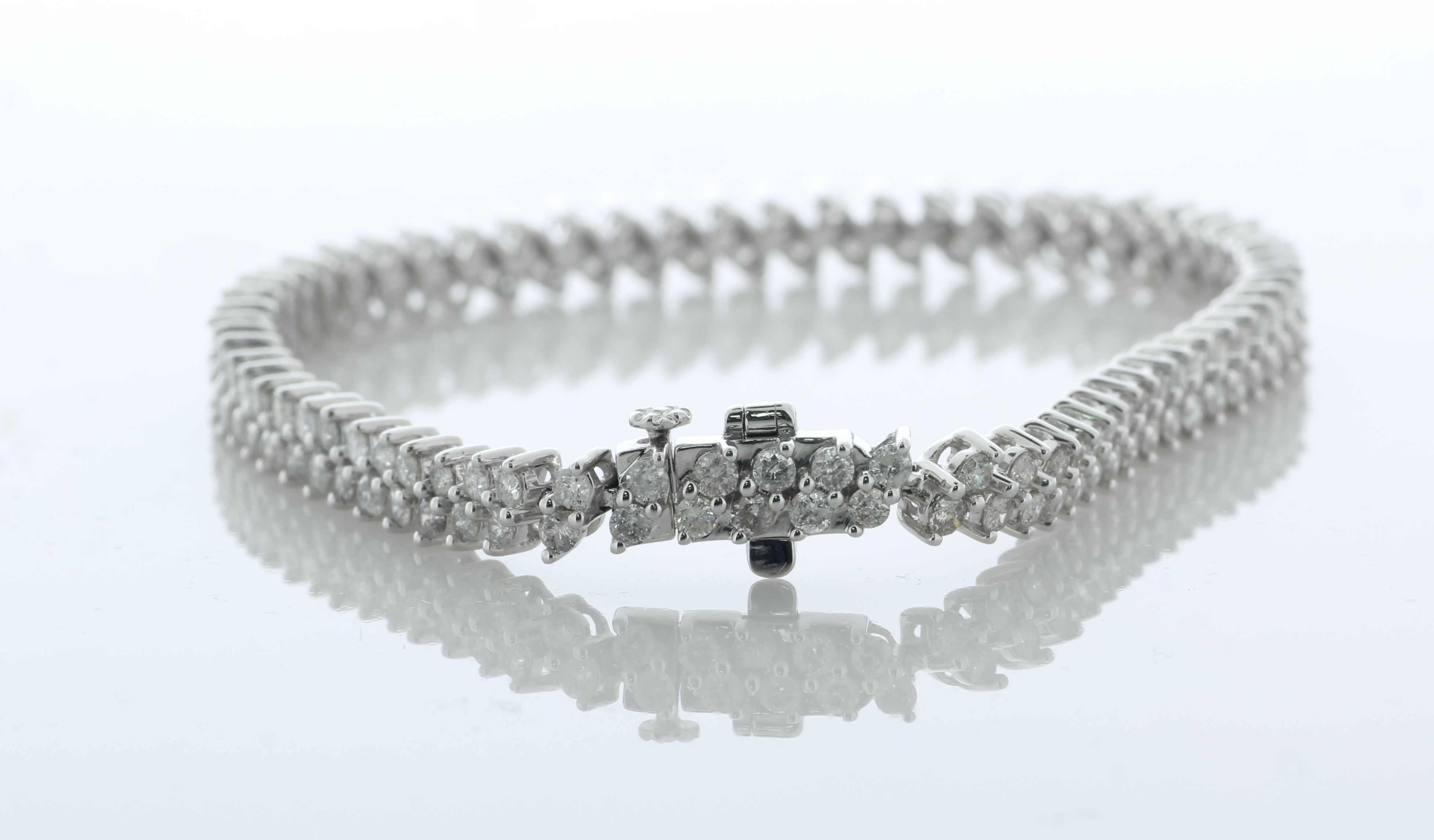 10ct White Gold Diamond Tennis Bracelet 5.00 Carats - Valued By AGI £11,360.00 - Sixty six links - Image 2 of 6