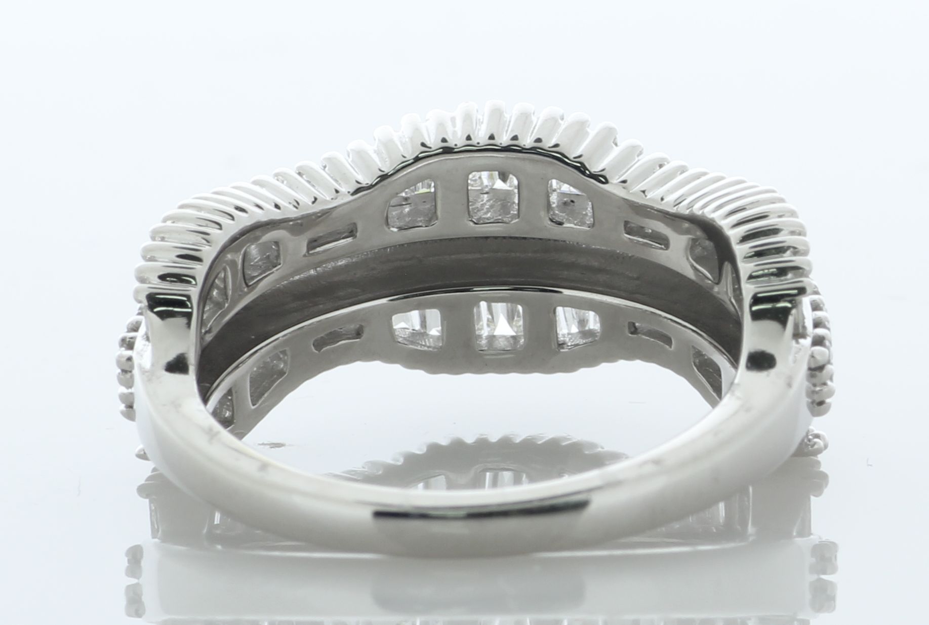 10ct White Gold Diamond Semi Eternity Wave Ring 1.00 Carats - Valued By AGI £4,950.00 - A double row - Image 4 of 6