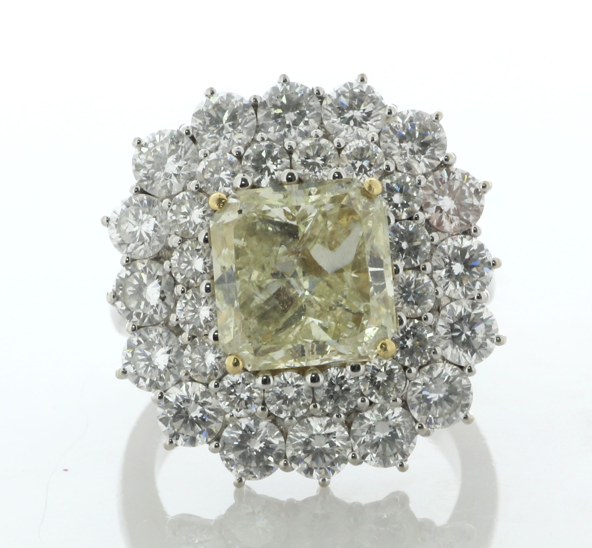 18ct White Gold Radiant Cut Fancy Cluster Diamond Ring (4.58) 2.88 Carats - Valued By AGI £118,725. - Image 2 of 8