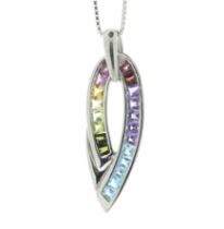 Platinum Ladies Dress Diamond Gemstone Pendant - Valued By AGI £7,500.00 - A beautiful gemstone