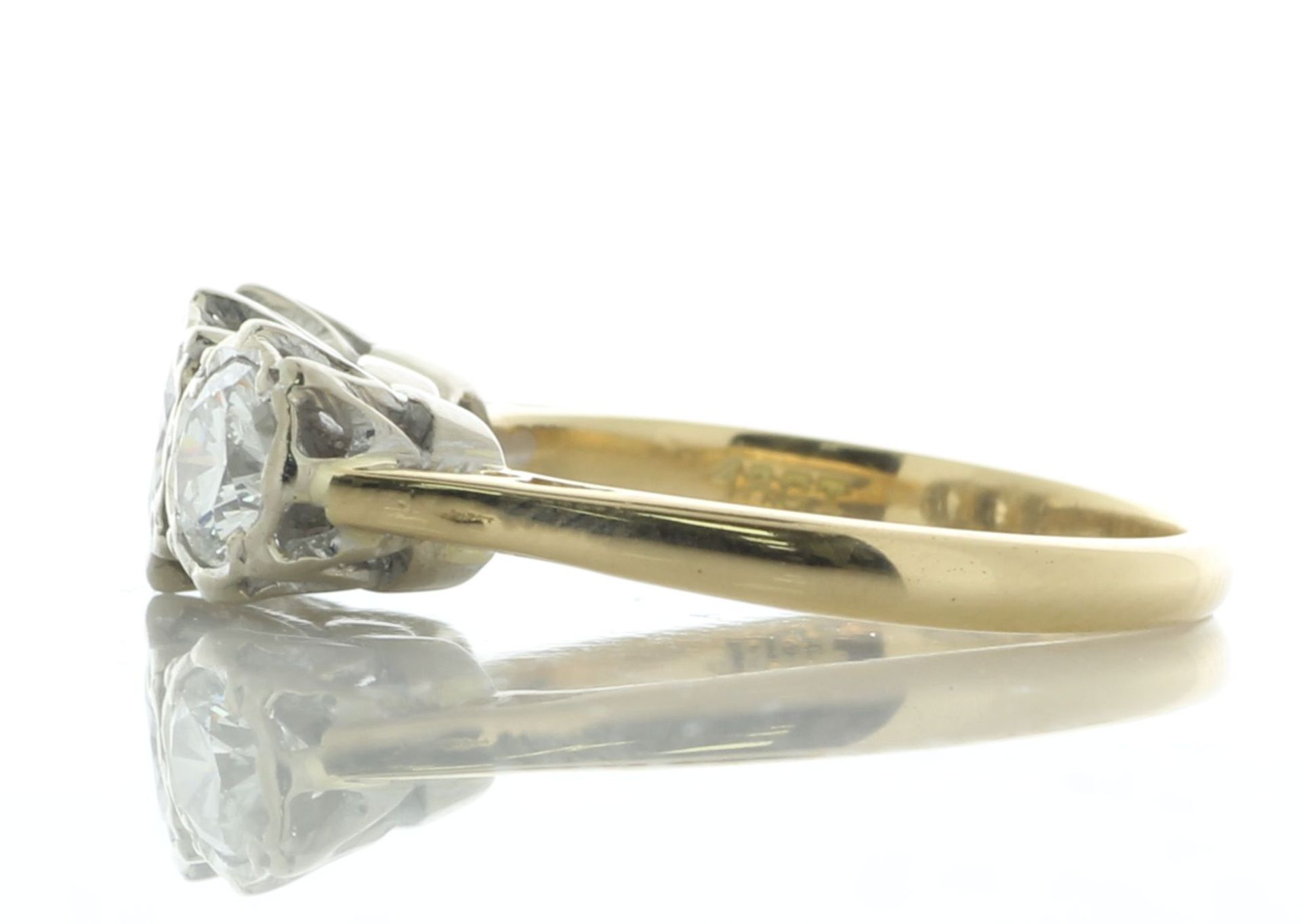 18ct Yellow Gold Three Stone Rub Over Set Diamond Ring 1.15 Carats - Valued By AGI £4,260.00 - An - Image 3 of 4