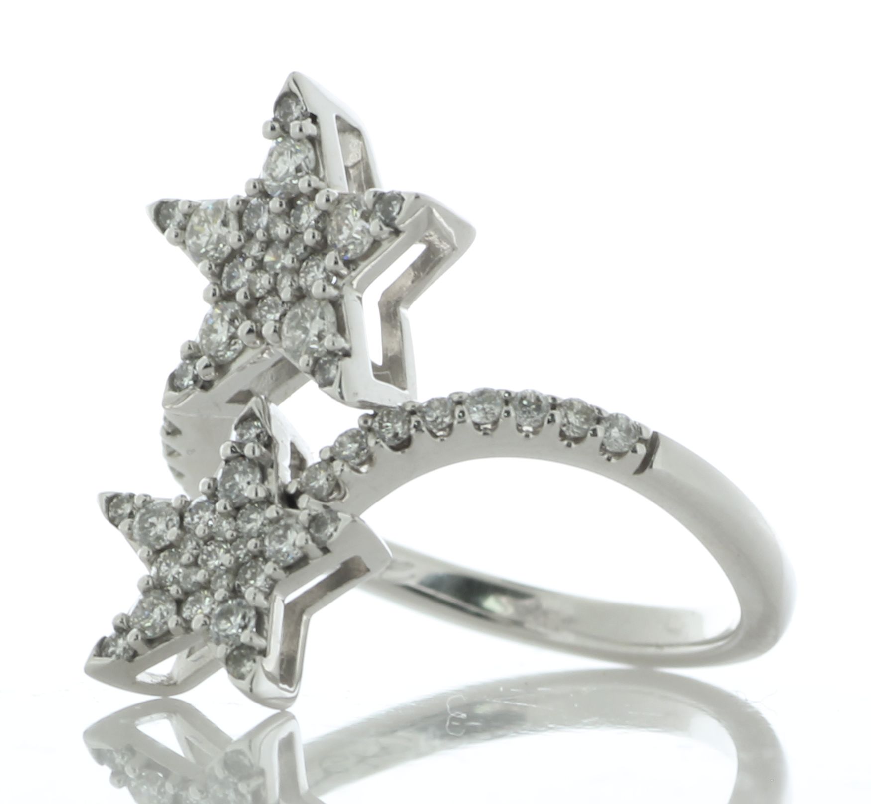 10ct Gold Ladies Dress Star Shape Diamond Ring 0.75 Carats - Valued By AGI £3,488.00 - This gorgeous - Image 2 of 5