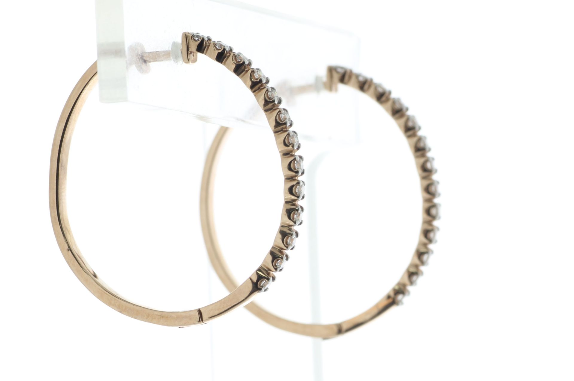 10ct Rose Gold Diamond Oval Hoop Earring 0.50 Carats - Valued By AGI £2,790.00 - These gorgeous 10ct - Image 4 of 5