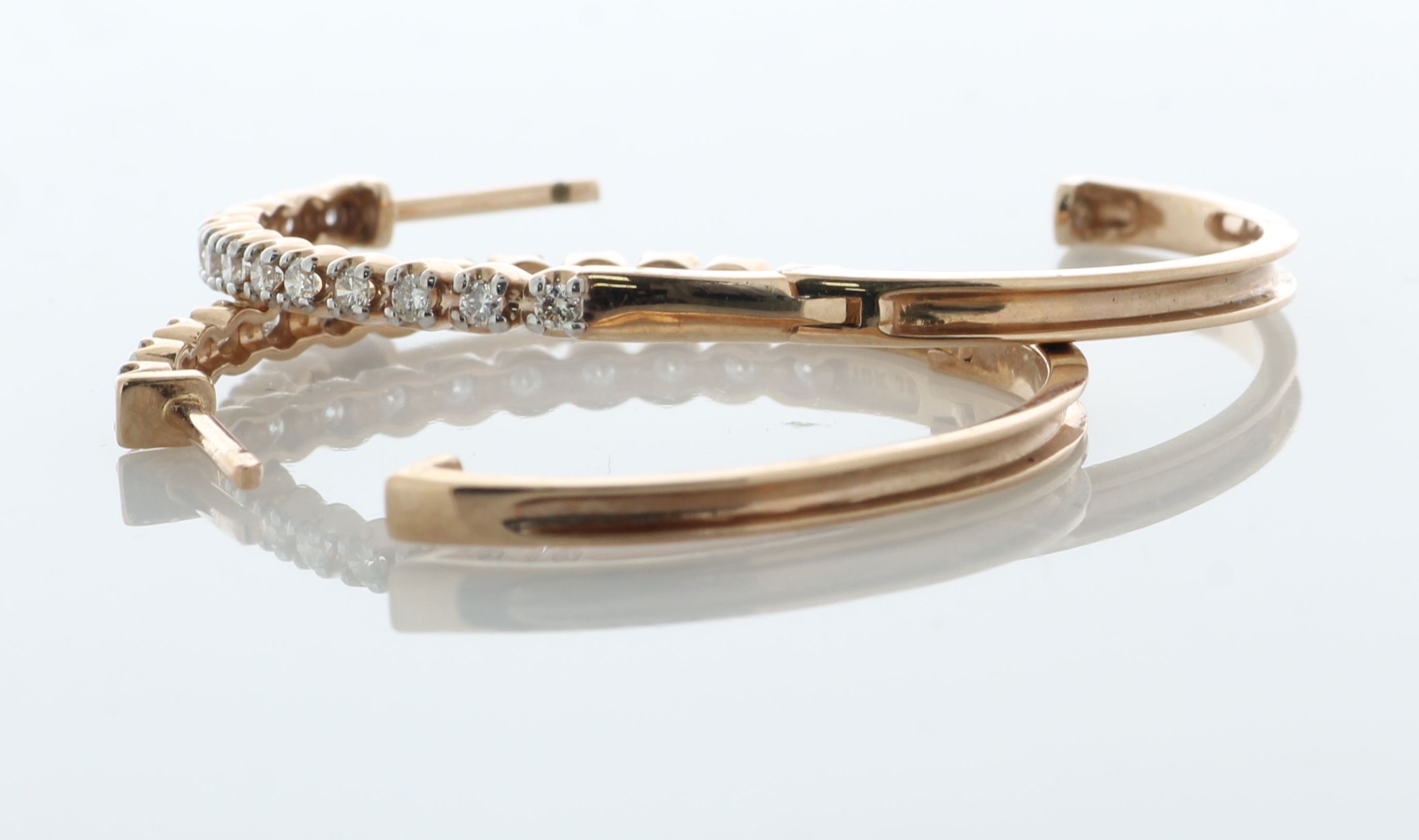 10ct Rose Gold Diamond Oval Hoop Earring 0.50 Carats - Valued By AGI £2,790.00 - These gorgeous 10ct - Image 2 of 5