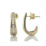 9ct Yellow Gold Open Hoop Diamond Earring 0.30 Carats - Valued By AGI £1,375.00 - Each of these