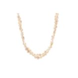 64 Inch Baroque Shaped Pink 5.0 - 6.0mm Pearl Necklace - Valued By AGI £480.00 - Baroque shaped 5.