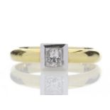 18ct Princess Cut Rub Over Diamond Ring 0.45 Carats - Valued By AGI £6,605.00 - A rare D colour