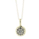 9ct Yellow Gold Round Cluster Diamond Pendant And Chain 0.16 Carats - Valued By IDI £1,215.00 -