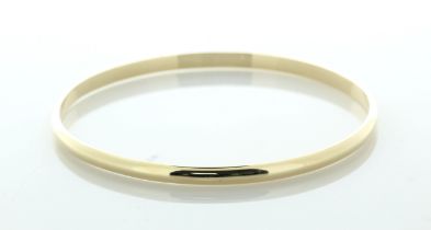 9ct Yellow Gold Bangle 4mm D Shape - Valued By AGI £1,240.00 - Stunning 9ct yellow gold pre-loved