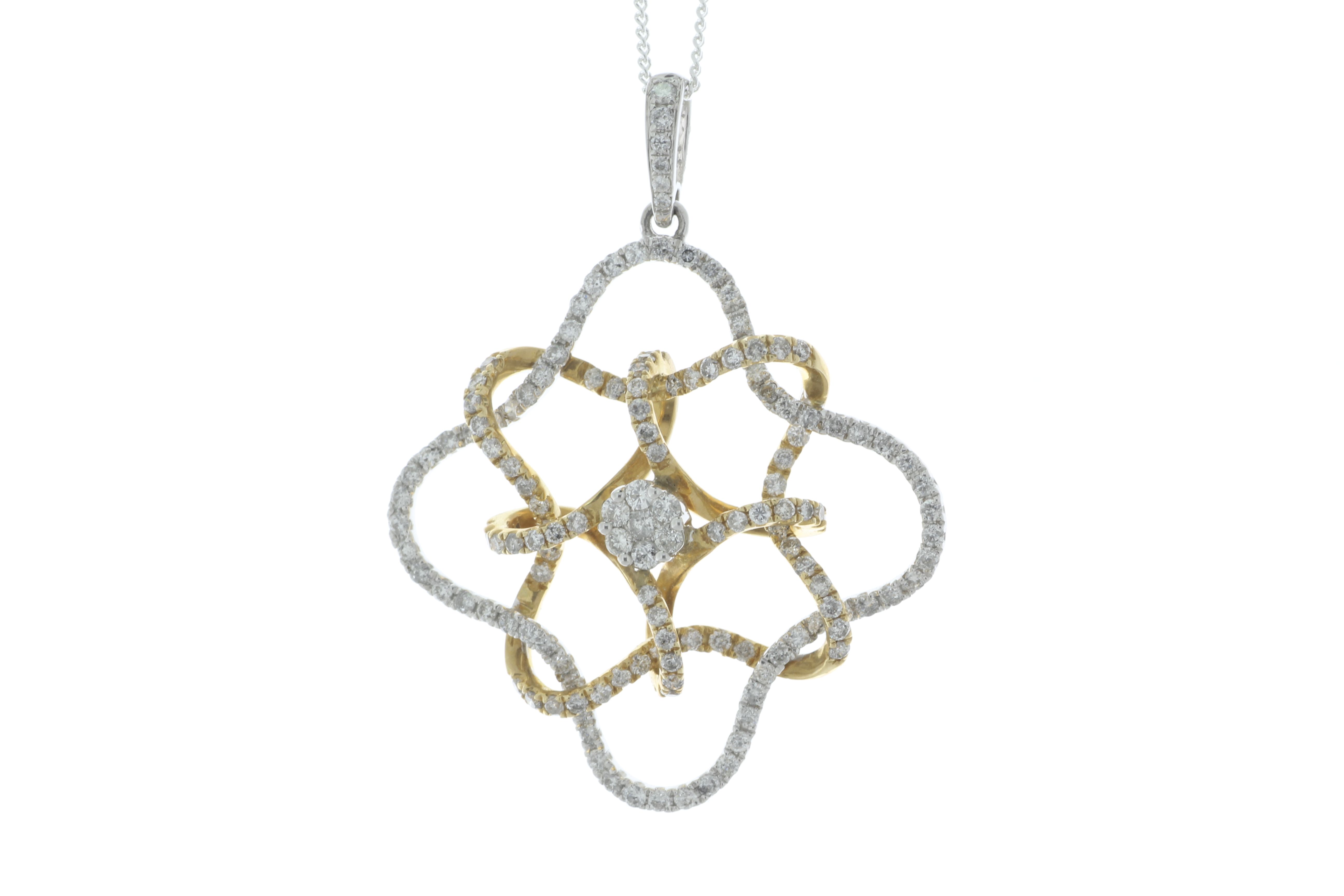 14ct Gold Illusion Set Cluster Diamond Pendant 1.77 Carats - Valued By IDI £7,575.00 - One hundred - Image 2 of 4