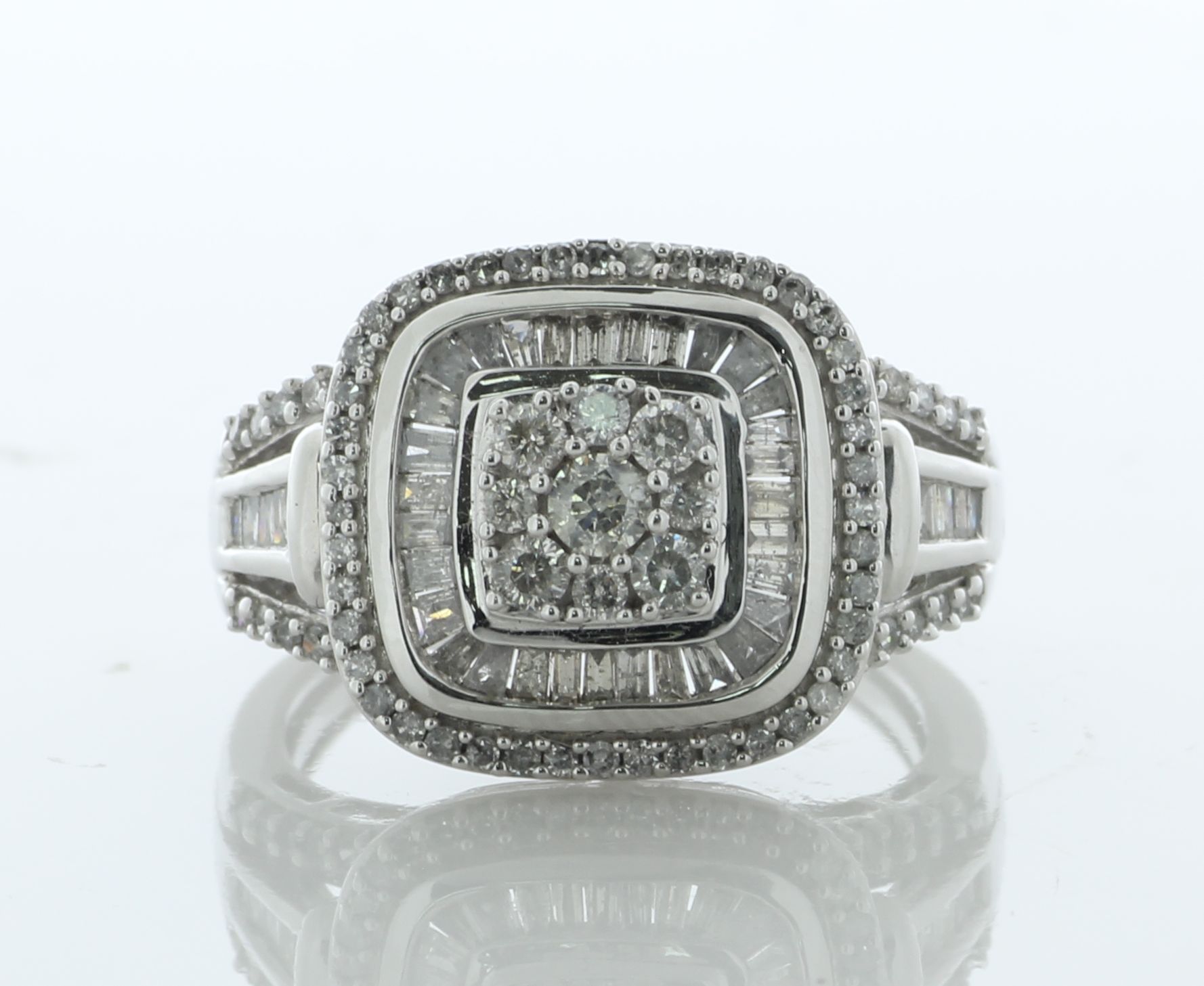 10ct White Gold Fancy Cluster Diamond Ring 1.00 Carats - Valued By IDI £4,995.00 - This gorgeous - Image 3 of 5