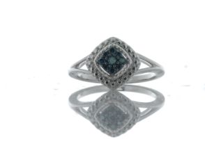 9ct White Gold Diamond Ring 0.15 Carats - Valued By GIE £2,850.00 - Nine round brilliant cut blue