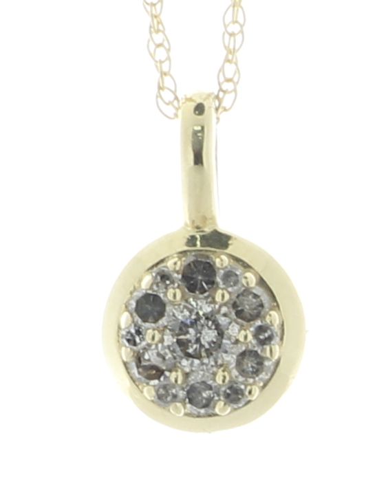 9ct Yellow Gold Round Cluster Diamond Pendant And Chain 0.16 Carats - Valued By IDI £1,215.00 - - Image 2 of 4